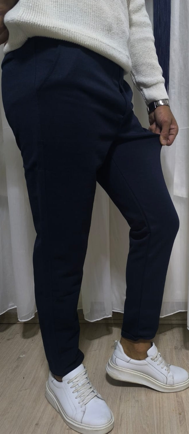 Erkek slim fit likralı kumaş jogger pantolon