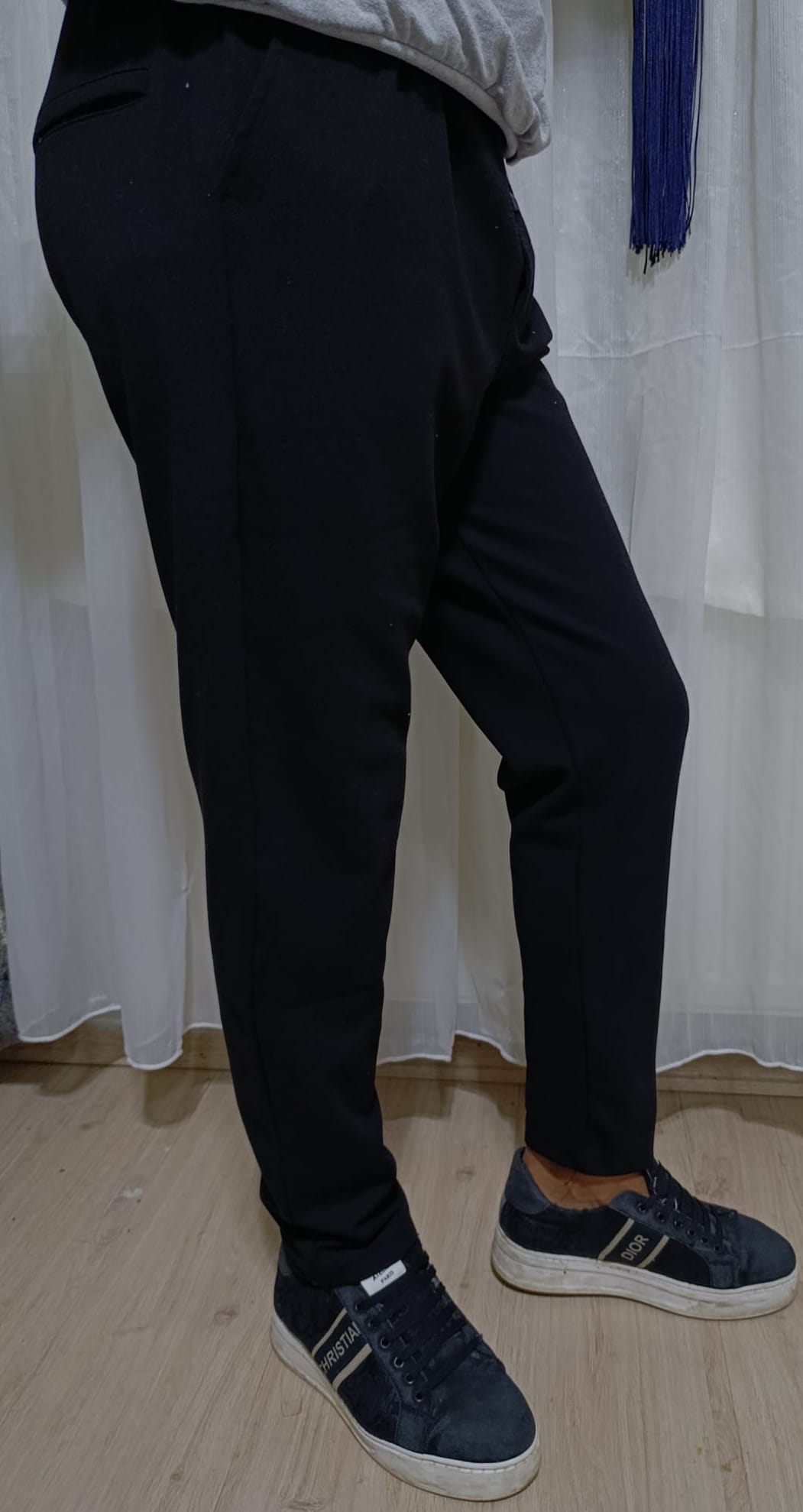 Erkek slim fit likralı kumaş jogger pantolon