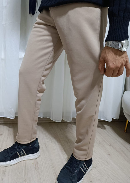 Erkek slim fit likralı kumaş jogger pantolon